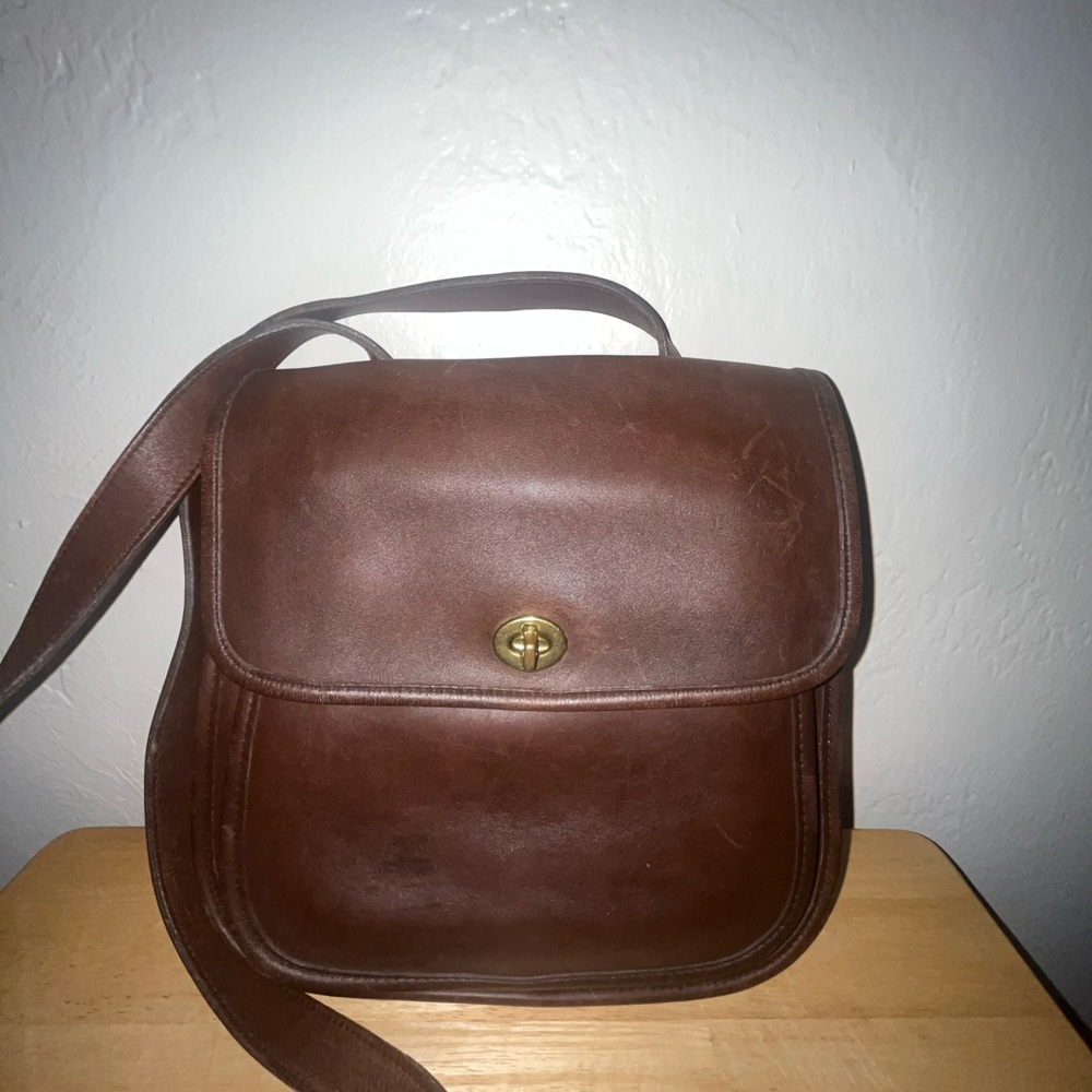 Vintage Coach Large Sidepack in Mahogany 9979